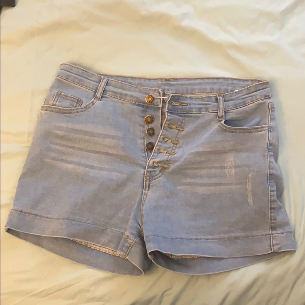 high waisted jean shorts
